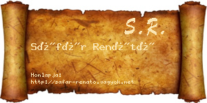 Sáfár Renátó névjegykártya